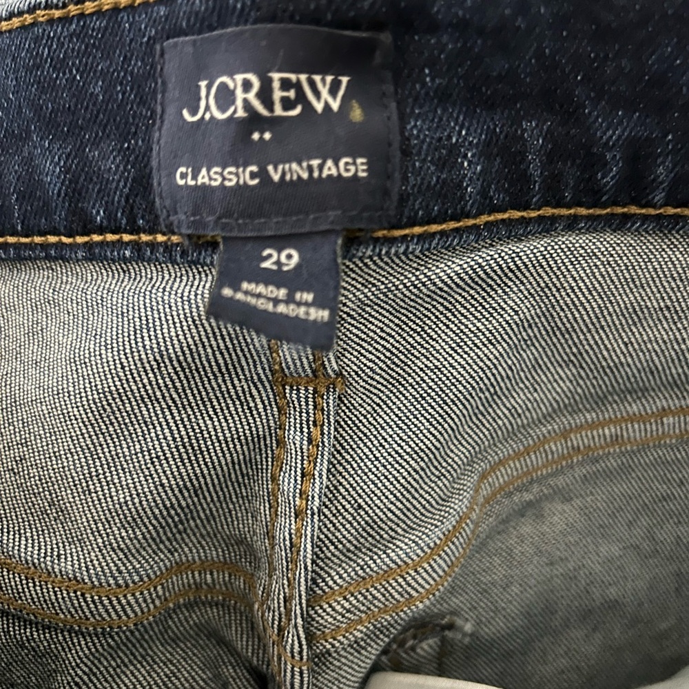 NWT J Crew Classic Vintage Raw Hem Dk Blue Jean 28 and 29 - Picture 10 of 12